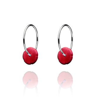 Elements red hoop earrings