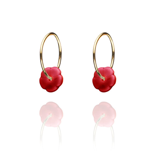 Elements red hoop earrings
